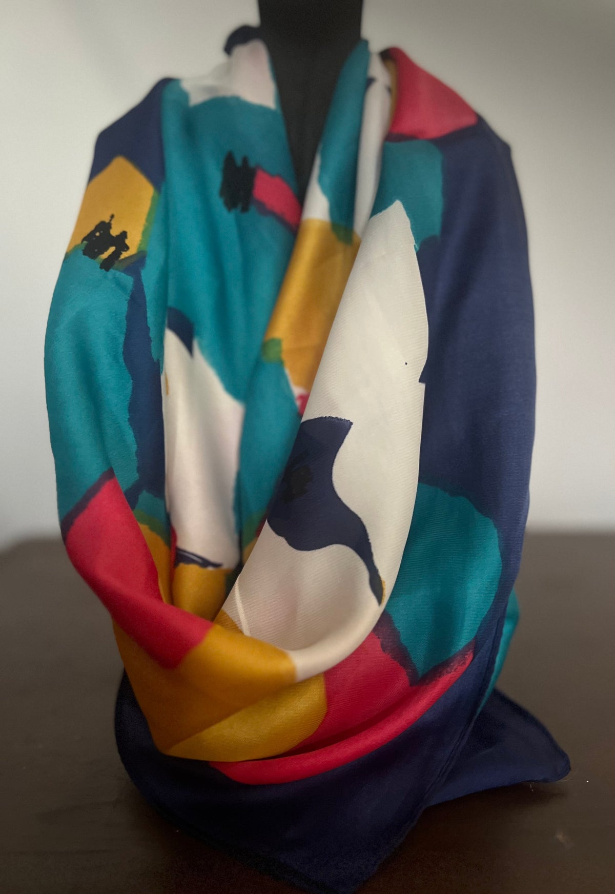 The Multicolored Square Satin Scarf